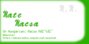 mate macsa business card